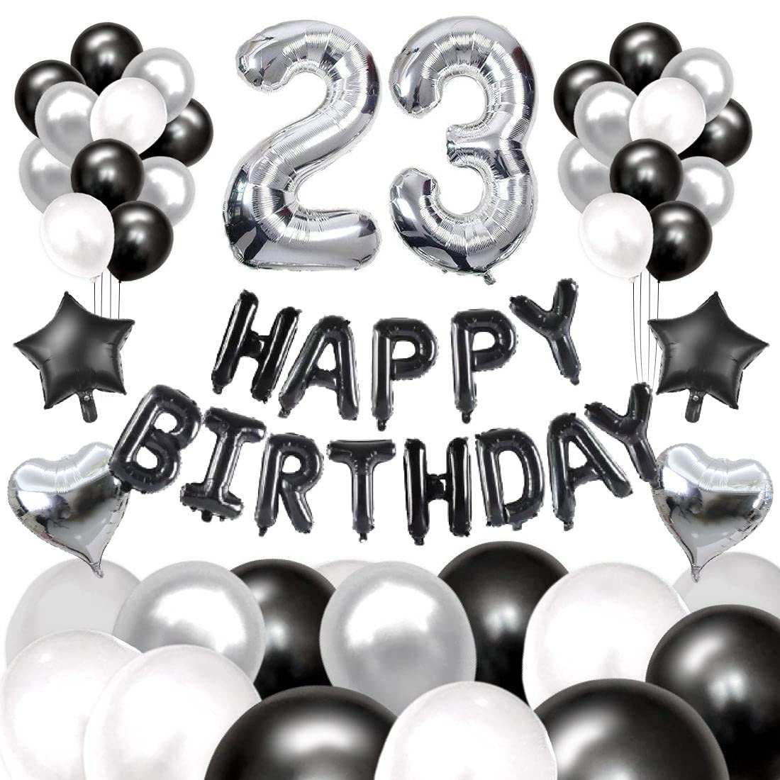 Amazon | 60枚 23歳 誕生日 飾り付け セット 数字バルーン